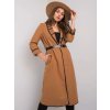 Dámsky kabát farba hnedá camel kód DHJ-PL-A5753.38X : na temu obdobie Jeseň / zima (Farba Hnedá camel, Veľkosť ONE SIZE)