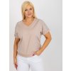 Béžová dámska blúzka plus size z bavlny a elastanu, kód RV-BZ-8541.35