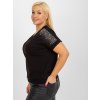 Dámska čierna blúzka plus size z bavlny a elastanu, kód RV-BZ-8541.35