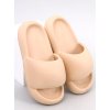 Dámske béžové šľapky na plochej podrážke, kód produktu CK258