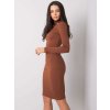 Dámske hnede šaty vypasované kód produktu RV-SK-R5133.07P