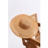Béžový dámsky papierový klobúk s kruhom KAP.231803 BEIGE