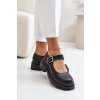 Dámské Polobotky S Přezkou Černé Plikuria (Veľkosť 38)