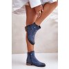 Členkové topánky na podpätku  modré kód obuvi ASA62-16 NIEBIESKI (Veľkosť 40)
