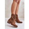 Dámské Botky Na Podpatku S Vzorovaným Děrováním Hnědé Lewski 3394/2 (Veľkosť 39)