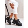 Čierne dámske poltopánky z prírodnej kože na rovnej podrážke, kód produktu 55C0419 CZARNY