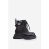 Detské členkové topánky  čierne kód obuvi 7511-2A/3A BLACK (Veľkosť 26)