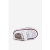 Detské tenisky z textiluní na suchý zips biele daloma / 801-1B/2B/3B WHITE (Veľkosť 18)