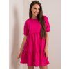 Fuksiové dámske bavlnené šaty basic s elastanom RV-SK-5587.93