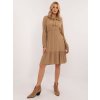 Dámske hnede camel šaty s volánom kód produktu TW-SK-BI-CB3331.88