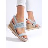 Modré dámske sandále na platforme Shelvt kod CCC -1- 7210BL (Veľkosť 37)