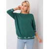 Dámska tmavo zelená mikina bez kapucne, kód RV-BL-5978.06P