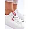 Dámske biele tenisky z eko kože na rovnej podrážke, kód produktu EE274311 WHITE RED