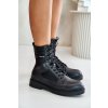 Kožené traperky kotníkové členkové topánky pánské zateplené big star oo174164 čierne / (Veľkosť 41)