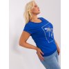 Dámska kobaltovo-modrá blúzka plus size z bavlny a elastanu, kód RV-BZ-8965.63P