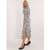 Dámske bielo-čierne šaty s podtlačeným vzorom kód produktu LK-SK-509797.27