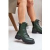 Zelené dámske členkové topánky z eko kože na rovnej podrážke s zipsom, kód produktu RMR2221-24 ZIELONY