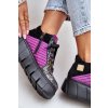 Kožené sneakersy na platformě fuchsie Maciejka 06767-15 (Veľkosť 36)