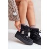 Čierne dámske snehule z eko kože na platforme s beránkovou výstelkou, kód produktu UK180P BLACK