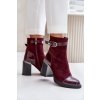 pol pl Botki Damskie Ocieplane Na Obcasie Slupku Z Ozdobna Klamra D A MR880 085 Bordowe 33911 4 (1)