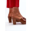 Dámske klínové Sandále s prstencem hnedé betinna / 832316 CAMEL/BROWN (Veľkosť 36)