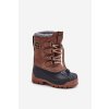 Vysoké teplé Detské snehule se stažením hnedé lee cooper lcj-24-44-2842k / LCJ-24-44-2842K BROWN (Veľkosť 28)