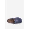Modré dámske plstené papuče na rovnej podrážke s filcovou stielkou, kód produktu ED000019 AVIO