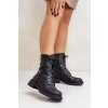 Zateplené dámské boty worker z eko kůže černé Ellittia (Veľkosť 36)