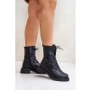 Zateplené dámské boty worker z eko kůže černé Ellittia (Veľkosť 36)