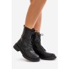 Zateplené dámské boty worker z eko kůže černé Ellittia (Veľkosť 36)
