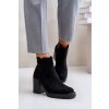 Členkové topánky na podpätku  čierne kód obuvi XY78-19 BLACK (Veľkosť 38)