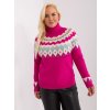 Ružový dámsky sveter z akrylu, polyesteru a nylonu, kód PM-SW-PM839.26X
