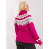 Ružový dámsky sveter z akrylu, polyesteru a nylonu, kód PM-SW-PM839.26X