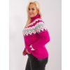 Ružový dámsky sveter z akrylu, polyesteru a nylonu, kód PM-SW-PM839.26X