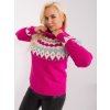 Ružový dámsky sveter z akrylu, polyesteru a nylonu, kód PM-SW-PM839.26X