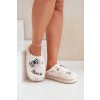 Dámske šľapky  béžové kód obuvi FA-193 OFF WHITE (Veľkosť 38.5)