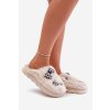 Dámske šľapky  béžové kód obuvi FA-193 OFF WHITE (Veľkosť 38.5)