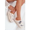 Dámske šľapky  béžové kód obuvi FA-193 OFF WHITE (Veľkosť 38.5)
