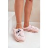 Dámské Fleece papuče S Nášivkami A Mašlí Růžové Linnorelia (Veľkosť 36.5)