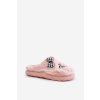 Dámské Fleece papuče S Nášivkami A Mašlí Růžové Linnorelia (Veľkosť 36.5)