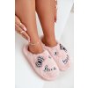 Dámské Fleece papuče S Nášivkami A Mašlí Růžové Linnorelia (Veľkosť 36.5)