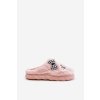 Dámské Fleece papuče S Nášivkami A Mašlí Růžové Linnorelia (Veľkosť 36.5)