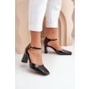 Lodičky Na Podpatku Z Lakované Eko Kůže Černé Emindria (Veľkosť 37)