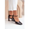 Lodičky Na Podpatku Z Lakované Eko Kůže Černé Emindria (Veľkosť 37)
