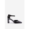 Lodičky Na Podpatku Z Lakované Eko Kůže Černé Emindria (Veľkosť 37)