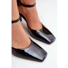 Lodičky Na Podpatku Z Lakované Eko Kůže Černé Emindria (Veľkosť 37)