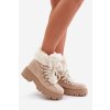 Členkové topánky na podpätku  béžové kód obuvi 9685 BEIGE (Veľkosť 39)