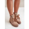 Semišové Zateplené Boty S Perlami A Stuhou Béžové Perla (Veľkosť 36)