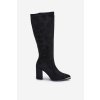 Dámske čižmy  čierne kód obuvi HB-243 BLACK (Veľkosť 40)