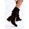 Dámské skládané semišové boty černe Alfra (Veľkosť 36)